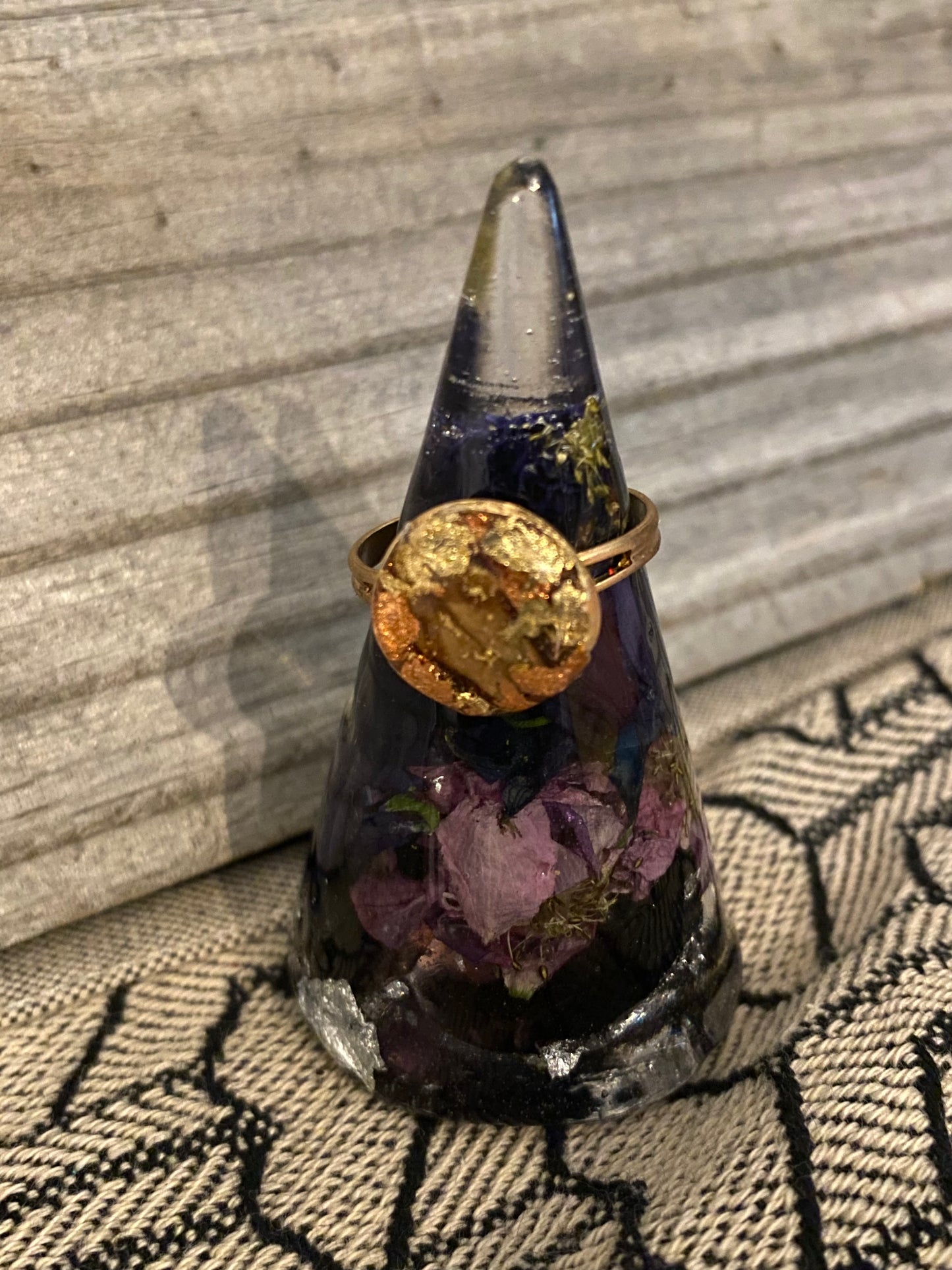 Salvaged wood ring adjustable