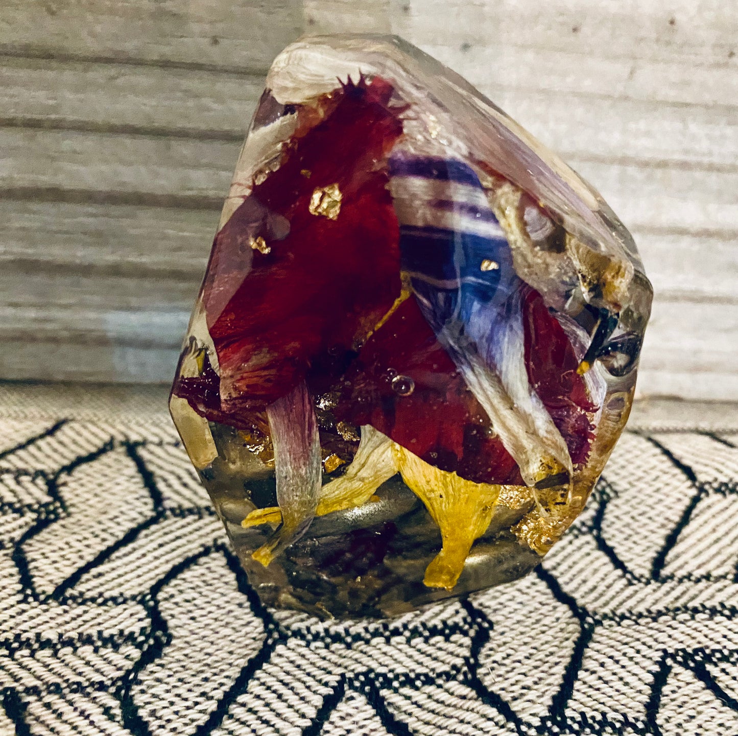 Tulip mania gemstone paperweight